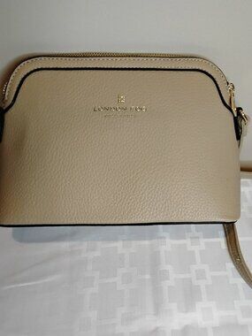 London Fog Collection Crossbody Purse Cream Gold Hardware New